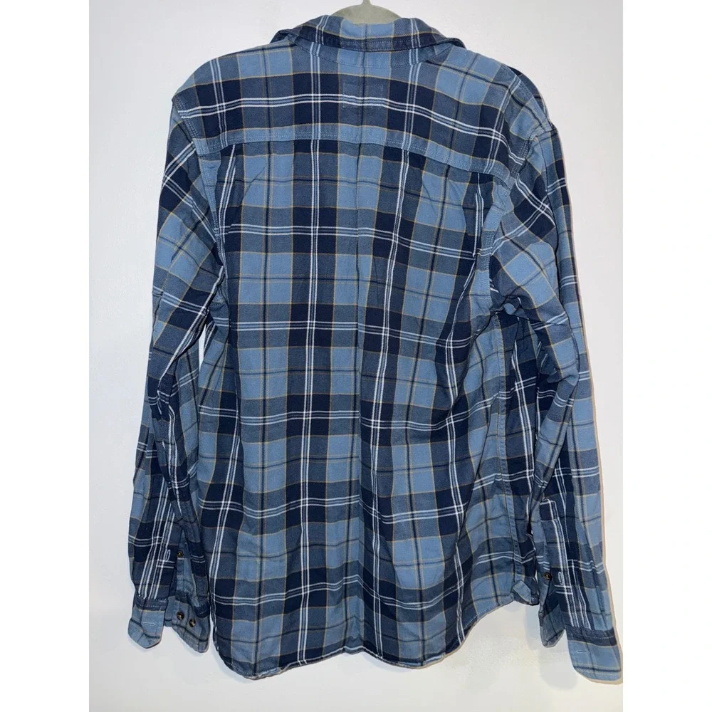 The North Face Plaid Flannel Shirt Long Sleeve Men's Size Medium Blue‎